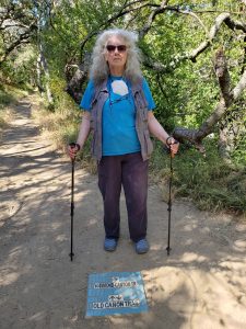 Nancy with hiking poles